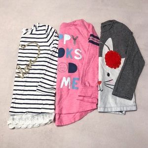 Girls set of 3 long sleeve shirts - 4T